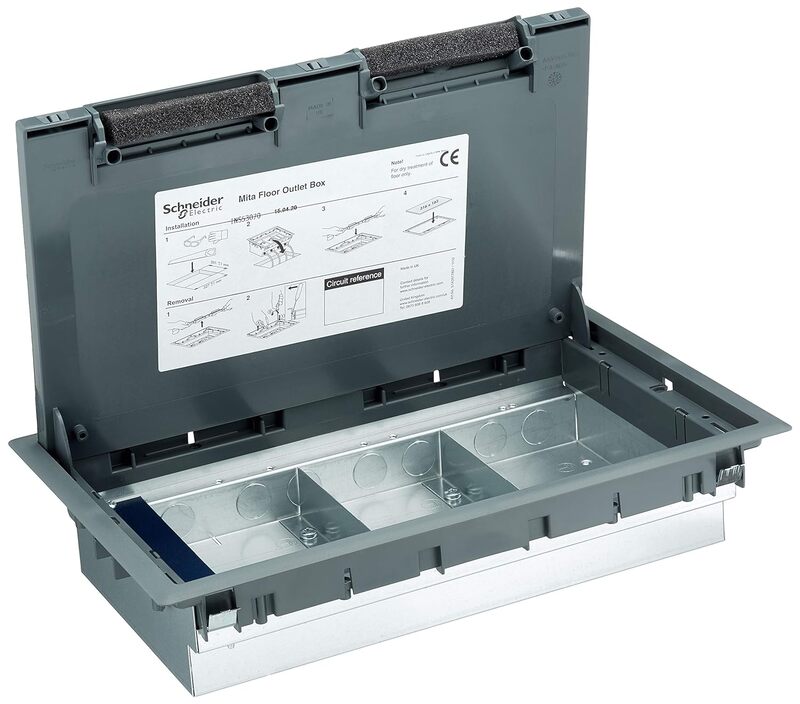 Schneider Electric Mita - empty floor box - 3 compartments - plastic - 70 mm - INS53070