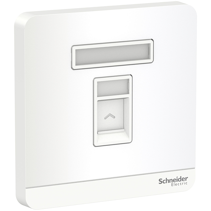 Schneider Electric E8331RJS_WE AvatarOn White - 1 Gang Keystone Wallplate with Shutter without Ketstone Jack RJ-45