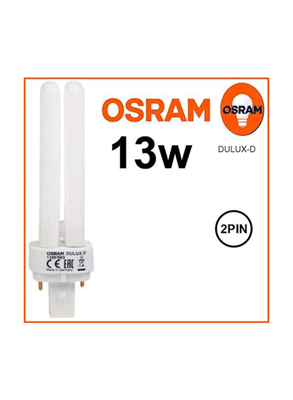 Osram Double Tube CFL Bulb, 13W, 2 Pin, 5 Pieces, Cool White