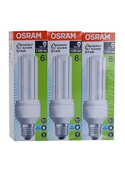 Osram Energy Saver CFL Bulb, 20W, T4, 3 Pieces, Daylight White