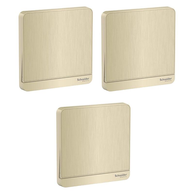 Schneider Electric E8331L2_GH AvatarOn Gold - One Gang Two Way - Intermediate - 16AX 250V Metal Gold Hairline - Pack of 3