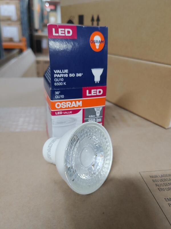 Osram LED GU10 Parathom Lamp Par16 Non-Dimmable 5w 6500k Day Light Bulb Pack Of 10