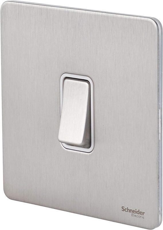 Schneider Electric Ultimate Screwless flat plate - rocker plate switch - 1 gang - stainless steel - GU1412WSS