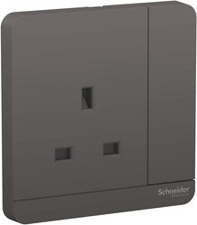 Schneider Electric AvatarOn E8315_DG_G12 switched socket 3P 13A 250V Dark Grey - Pack of 5