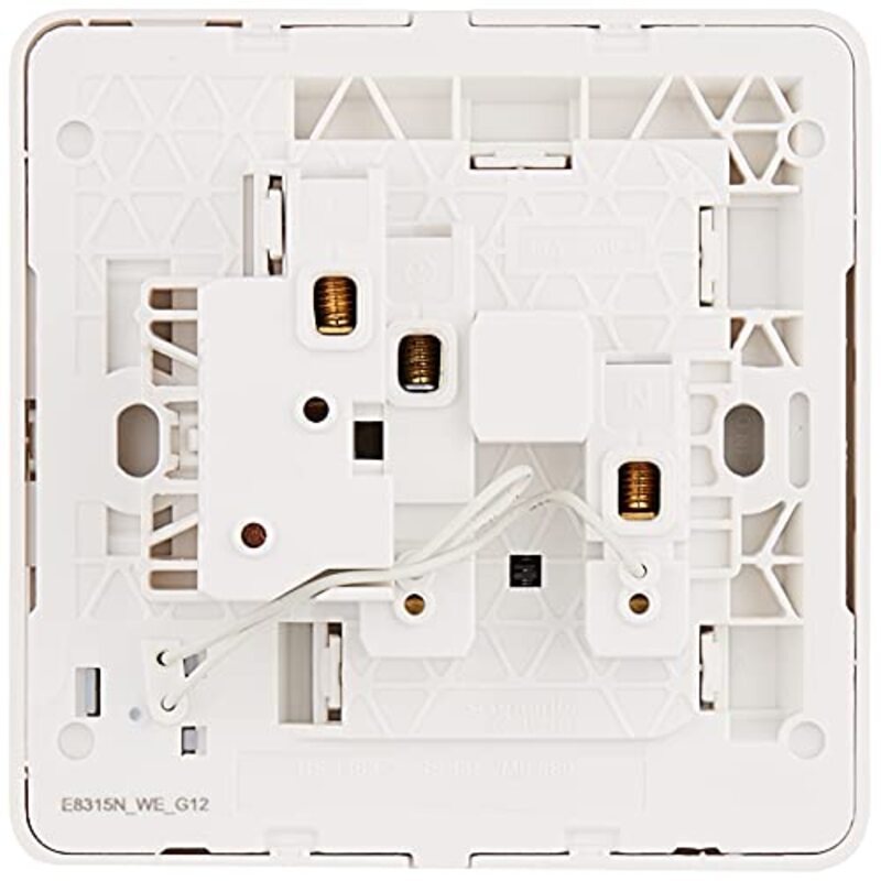 Schneider Electric E8315N_WE_G12 AvatarOn White - Single switched socket - 13 A - 230 V - 1 gang -White with Neon - Pack of 3