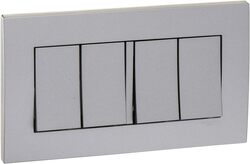 Schneider Electric Vivace 16AX 250V 4gang 1Way Switch,Aluminium Silver - KB34_1_AS