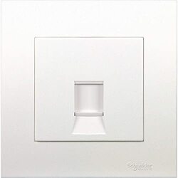 Schneider Electric Vivace White - 1 Gang Keystone Wallplate With Shutter Without Ketstone Jack Rj-45 - Pack of 3