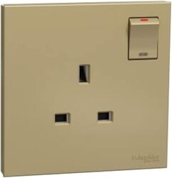 Schneider Electric Switched socket, AvatarOn C, 13A 250V, 1 gang, wine gold - Pack of 5