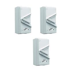 Schneider Electric 35A 440V Surface Mount Double Pole Isolating Switch IP66 weatherproof - Pack of 3