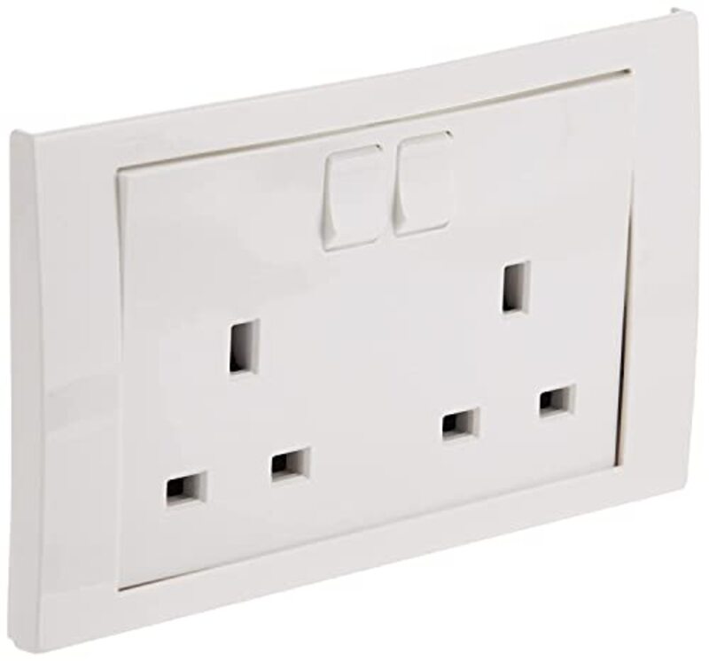 Schneider Electric KB25 Vivace White - Double switched socket 13 A 230 V 1 gang -white - Pack of 3