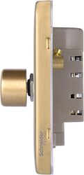 Schneider Electric Lisse - Universal Dimmer - 2 gang 2 way - 250W/VA Satin Brass - GGBL6022CSBS