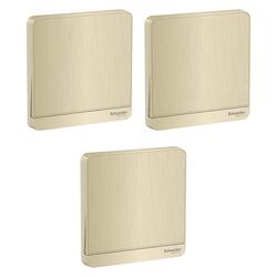 Schneider Electric E8331L1_GH AvatarOn Gold - 1 gang 1 way - 16AX 250V Metal Gold Hairline - Pack of 3