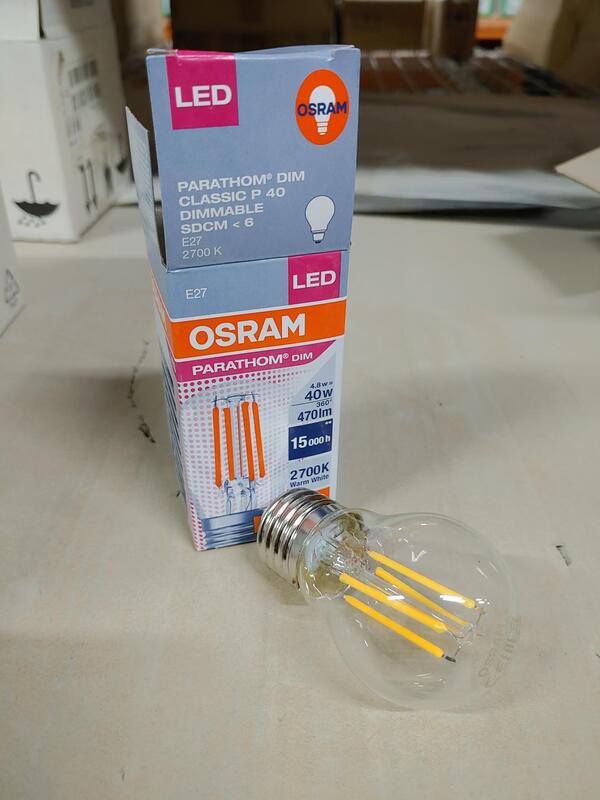 Osram Dimmable Retrofit LED Filament Clear Warm White Bulb 4.8W 470lm - 2700K