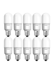 Osram Value Stick Frosted LED Bulb, 10W, E27, 2700K, 10 Pieces, Warm White