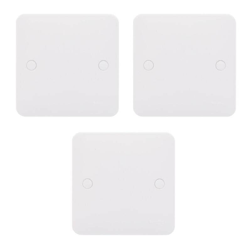 Schneider Electric Lisse - White moulded - blank plate - 1 gang - matt white - GGBL8010S - Pack of 3