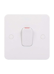 Schneider Electric Lisse 50A Double Pole White Moulded Single High Current Light Switch, GGBL4011S, White