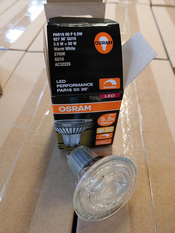 Osram LED GU10 ECO PAR16 Dimmable Reflector Bulb 36 Degree, 5.5W, Warm White, 2700K