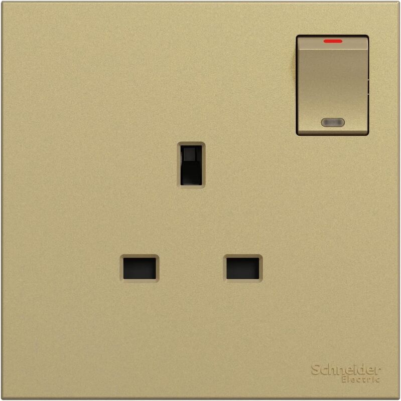Schneider Electric Switched socket, AvatarOn C, 13A 250V, 1 gang, wine gold - Pack of 3