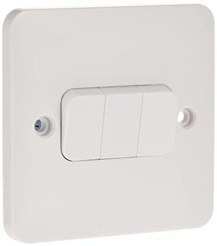 Schneider Electric GGBL1032 Lisse Plate Switch, 3 Gang, 2 Way, 10AX, White - Pack of 5