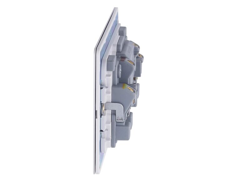 Schneider Electric Ultimate Screwless flat plate - switched socket - 2P - 2 gangs - white metal - GU3420DWPW