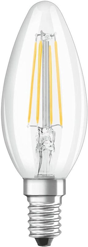 Osram Dimmable E14 Candle light Clear LED Retrofit Classic B 4W Warm White 2700K  - Pack of 5