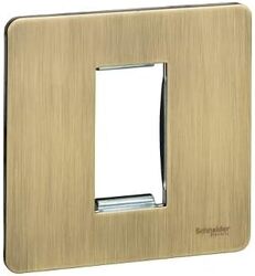 Schneider Electric Ultimate - screwless euro modular - 1 gang - antique brass - GU8450AB