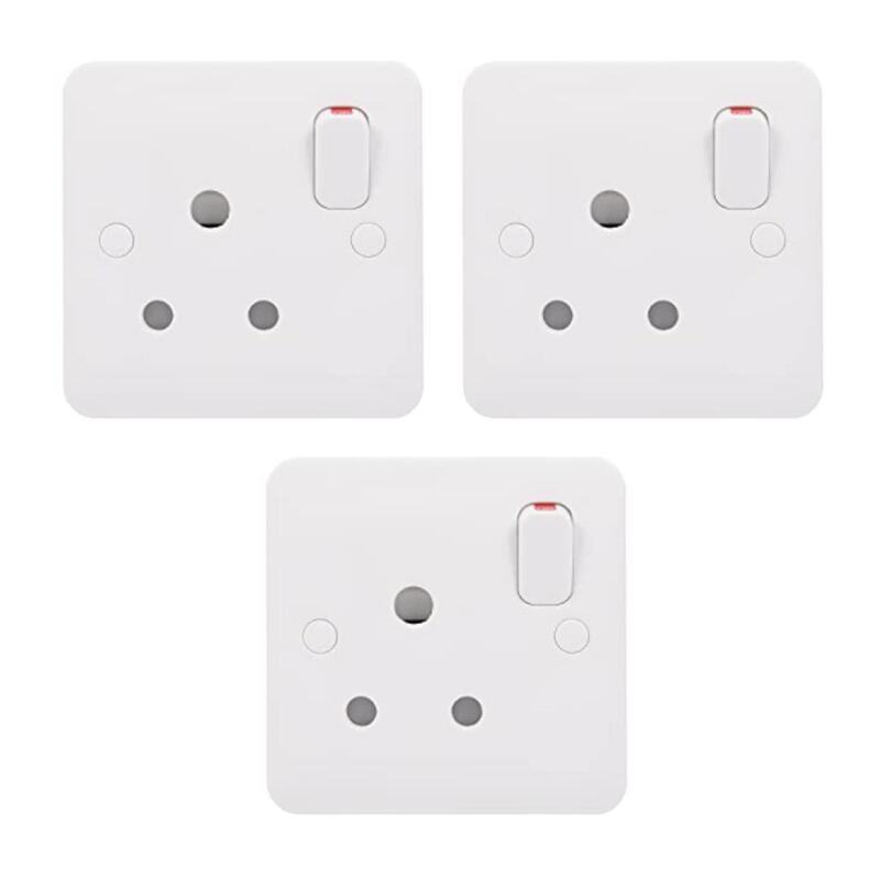 Schneider Electric GGBL3090 Lisse Moulded Socketoutlet, 15A, 1 Gang, Matt White - Pack of 3