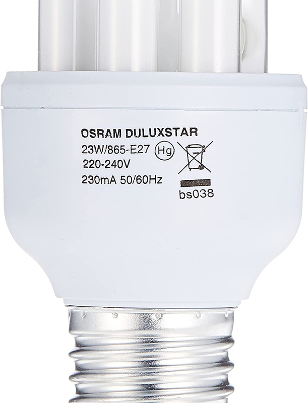Osram Energy Saver T4 CFL Bulb, 23W, 6500K, 3 Pieces, Cool White