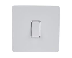 Schneider Electric Plate switch, Ultimate Screwless flat plate, 1-pole 2-way, screw terminals, IP20, white metal - GU1412-WPW