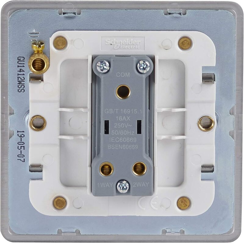 Schneider Electric Ultimate Screwless flat plate - rocker plate switch - 1 gang - stainless steel - GU1412WSS