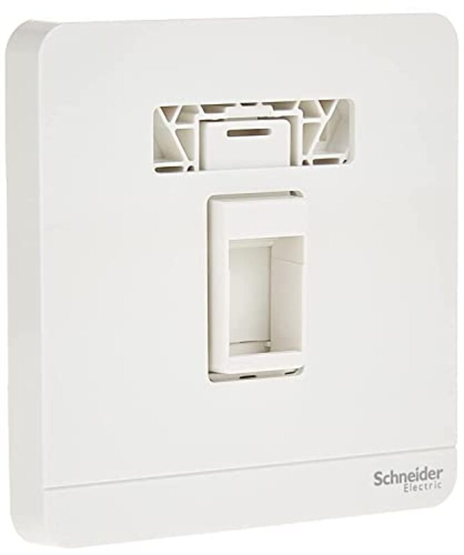 Schneider Electric E8331RJS_WE AvatarOn White - 1 Gang Keystone Wallplate with Shutter without Ketstone Jack RJ-45 - Pack of 3