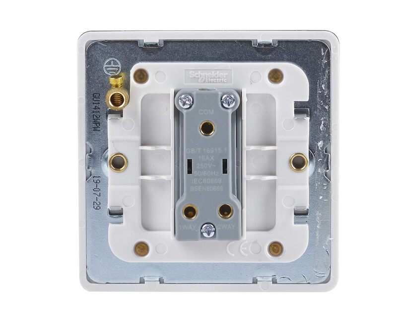 Schneider Electric Plate switch, Ultimate Screwless flat plate, 1-pole 2-way, screw terminals, IP20, white metal - GU1412-WPW