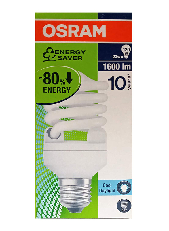 Osram Dulux Superstar Mini Twist Fluorescent Bulb, 23W, E27, 6500K, Cool Daylight White