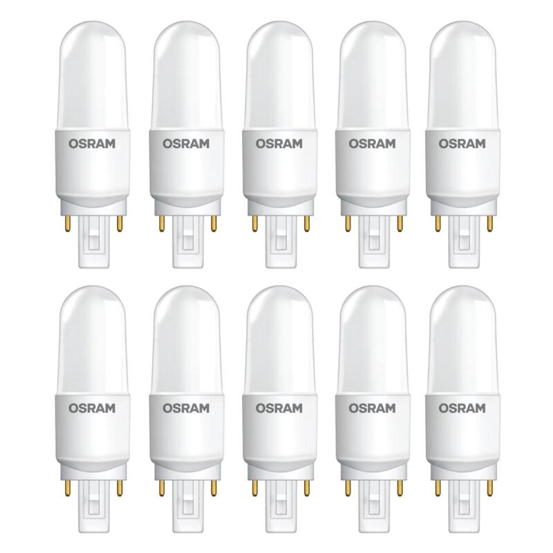 Osram LED 12W bulb G24D 2 pin Cool White, Value stick light - Pack of 10