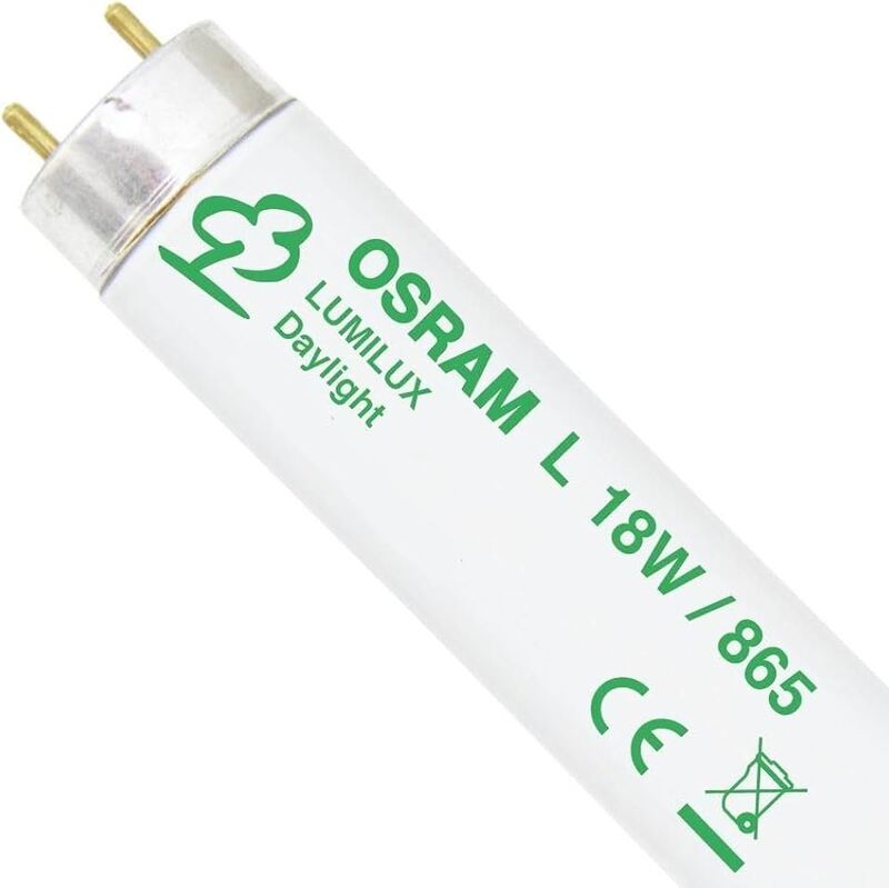 Osram/ Ledvance Fluorescent Tube Light 18 Watts Cool Daylight T8 L 1350 lm 600mm G13 Base 0.6 m- Pack of 5