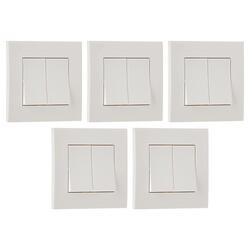 Schneider Electric KB32R Vivace White - 2-way plate switch 2 gang - 16AX - white - Pack of 5