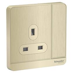 Schneider Electric AvatarOn E8315_GH_G12 switched socket 3P 13A 250V Metal Gold Hairline - Pack of 3