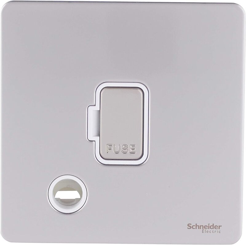 Schneider Electric Ultimate Screwless flat plate - unswitched fused connection - pearl nickel - GU5403WPN