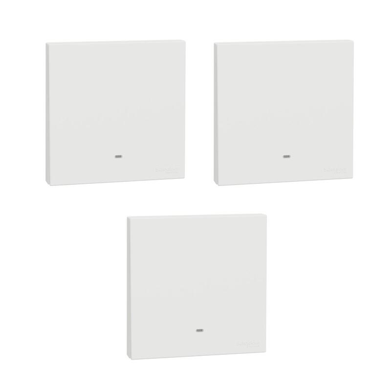 Schneider Electric Switch with Fluorescent Locator, AvatarOn C, 2 way, 1 gang, 16AX, 250V, white - Pack of 3