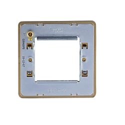 Schneider Electric Ultimate Screwless Flat Plate - Double Euro Modular Plate GU8460PB Polished Brass Pack of 5