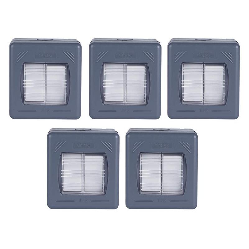 Schneider Electric GWP1622 Exclusive 2-Way Switch 2 Gang 10 AX, Grey - Pack of 5