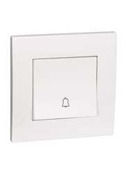 Schneider Electric Vivace 10A 1 Gang 2 Way Retractive Door Bell Switch with Bell Symbol, KB31BPB, White