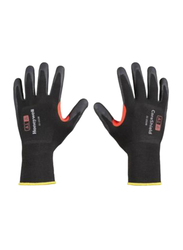 Honeywell Microfoam Nitrile Coating 15 Gauge Nylon Ansi Cut Level A1 Safety Gloves, 21-1515-B8, Black, Medium