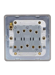 Schneider Electric Ultimate Screwless Flat Plate 16AX Single Pole 3 Gang Toggle 2 Way Light Switch, GU1432WPN, Pearl Nickel with White Insert