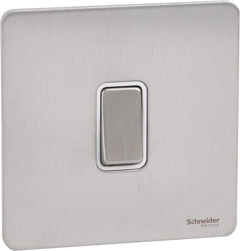 Schneider Electric Ultimate Screwless flat plate - rocker plate switch - 1 gang - stainless steel - GU1412WSS