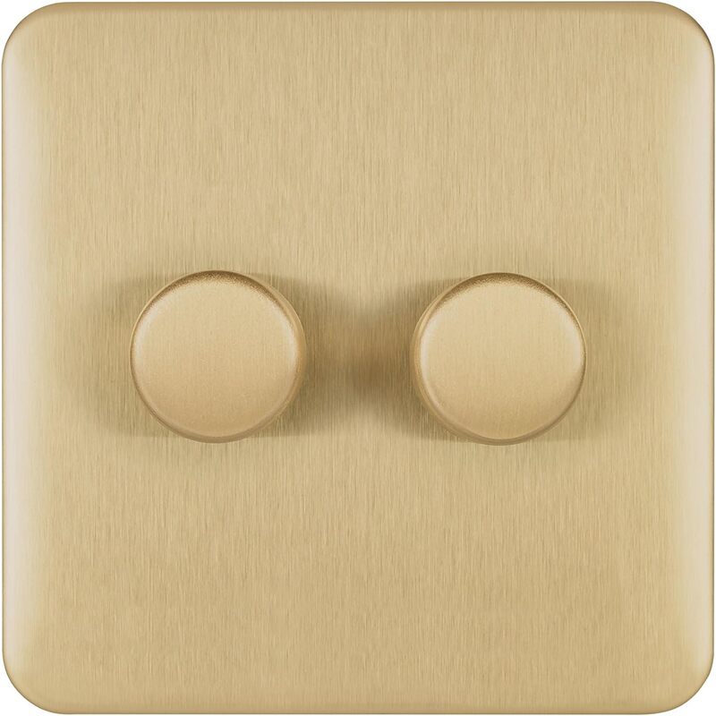 Schneider Electric Lisse - Universal Dimmer - 2 gang 2 way - 250W/VA Satin Brass - GGBL6022CSBS