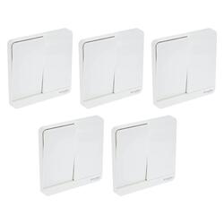 Schneider Electric E8332L2_WE AvatarOn White - 2-way plate switch 2 gang 16AX - Pack of 5