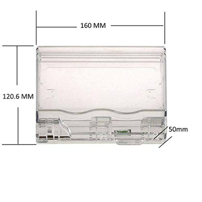 Schneider Weather Proof Double Gang Socket Cover Et223R- Kavacha, In Use Indoor Or Outdoor Outlet Cover, Clear And Lockable Electrical Power (For Double) - Pack of 5