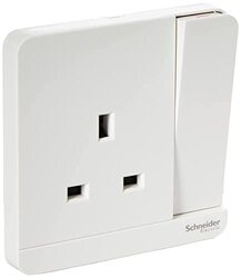 Schneider Electric E8315_We_G12 Avataron 3P 13 A 250 V Switched Socket, White - Pack of 3