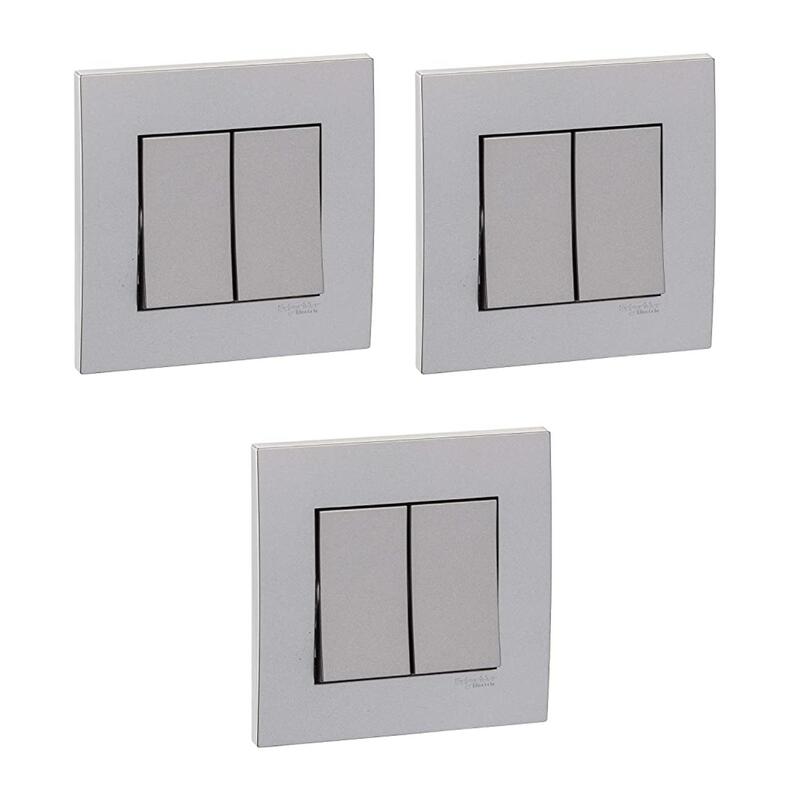 Schneider Electric KB32R_AS Vivace Silver - 2-way plate switch 2 gang - 16AX - Silver - Pack of 3